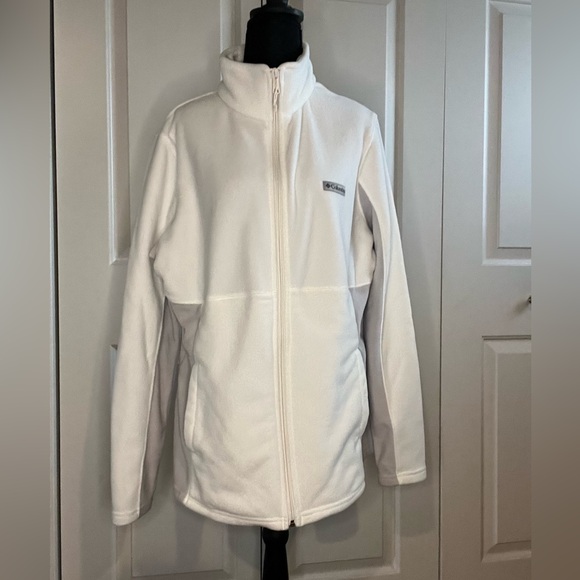 Columbia Sportswear Company Jackets & Blazers - Columbia Full Zip Fleece Jacket, Cream/Gray, Size XXL